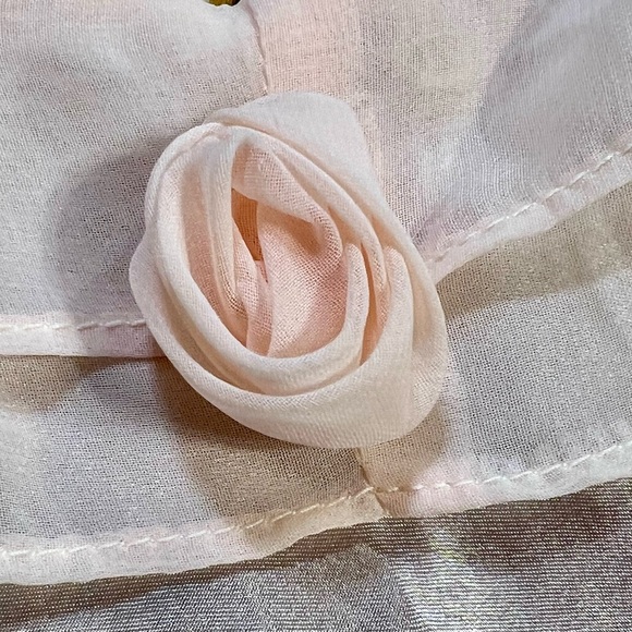 VINTAGE 80s pastel pink maxi nightgown ruffle floral coquette lingerie Victorian - Picture 12 of 16